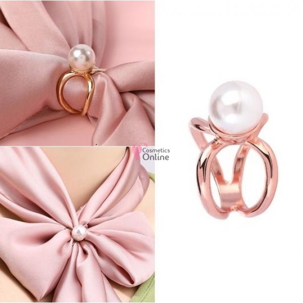 Inel elegant pentru esarfa din metal cu cristal Cod PIMS005CC Bronz